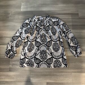 Lilly Pulitzer Black and White Patterned Blouse